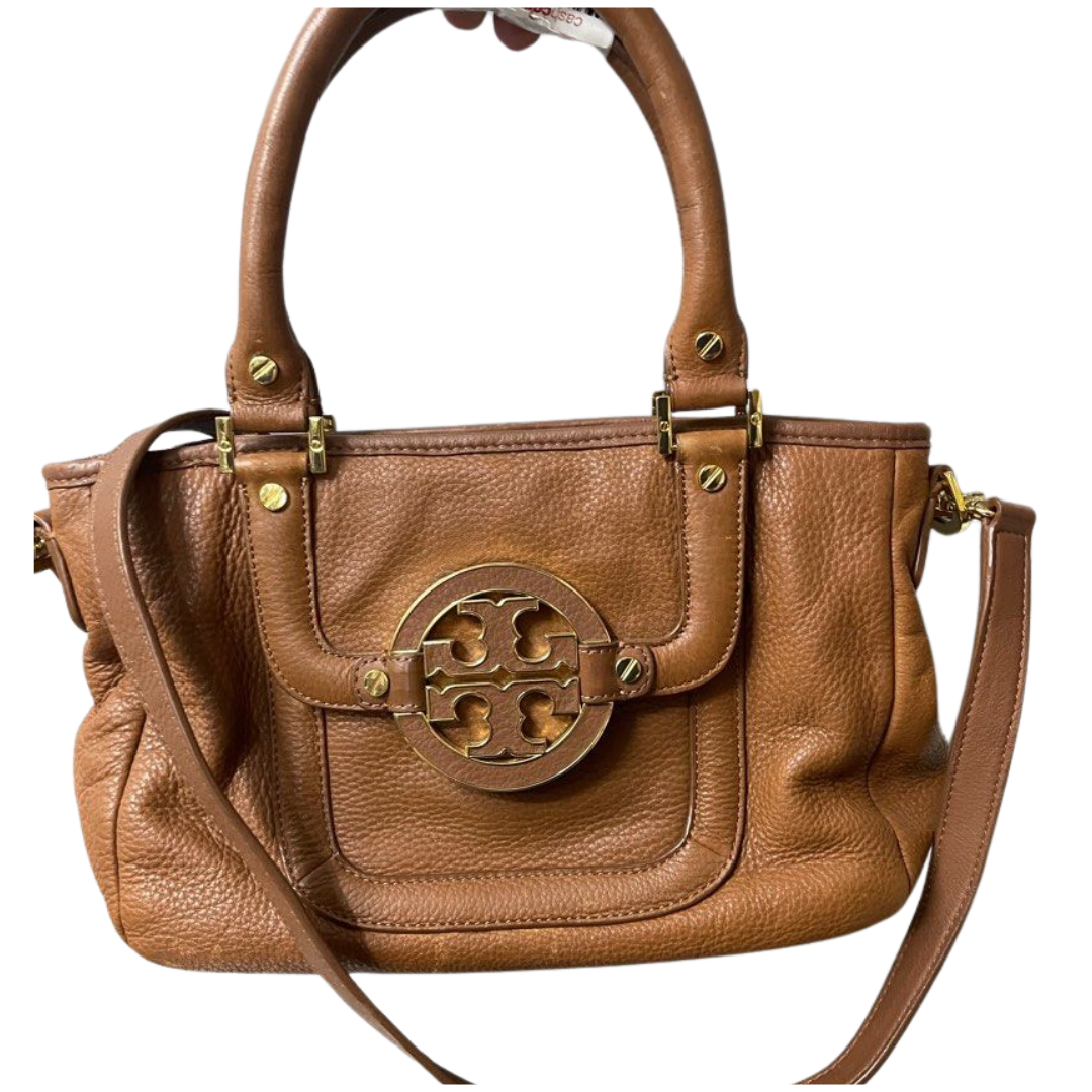 Tory Burch Leather Amanda Mini Satchel Brown Tote Bag