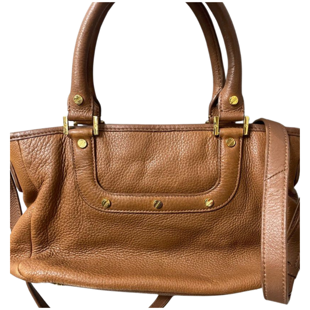 Tory Burch Leather Amanda Mini Satchel Brown Tote Bag