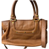 Tory Burch Leather Amanda Mini Satchel Brown Tote Bag