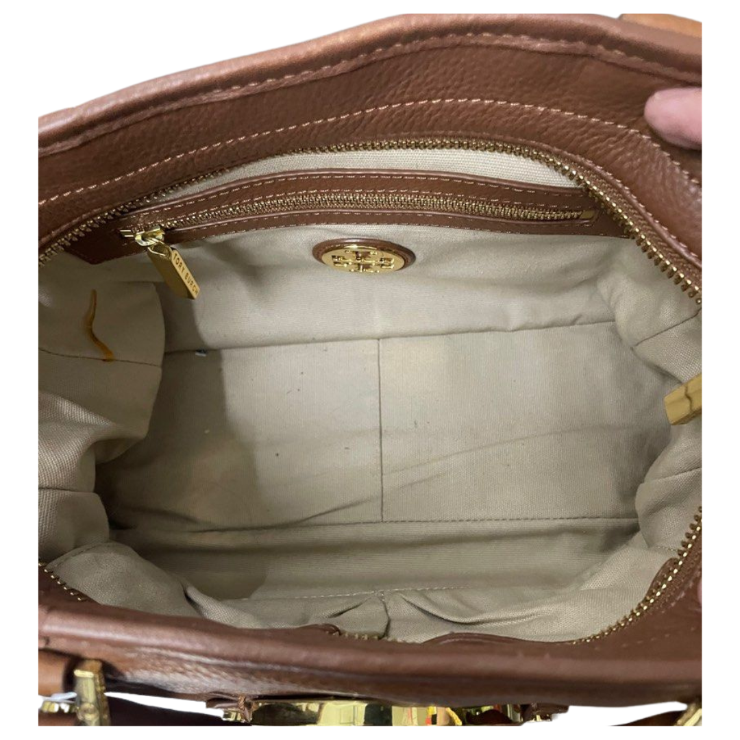 Tory Burch Leather Amanda Mini Satchel Brown Tote Bag