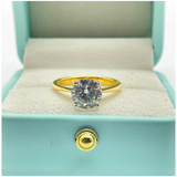 18K Yellow Gold Lab Grown Diamond Ring, D1=1.75