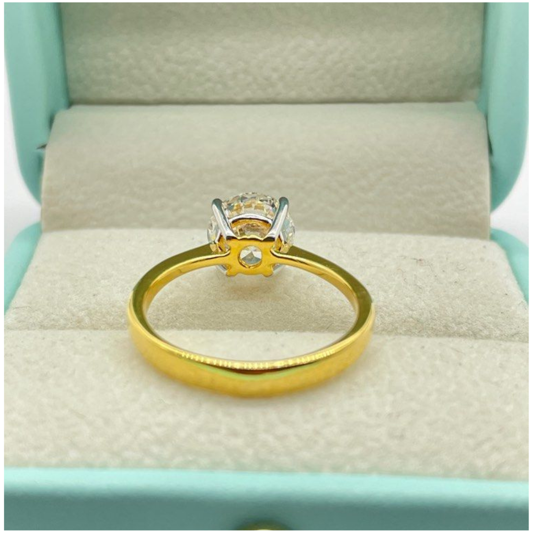 18K Yellow Gold Lab Grown Diamond Ring, D1=1.75