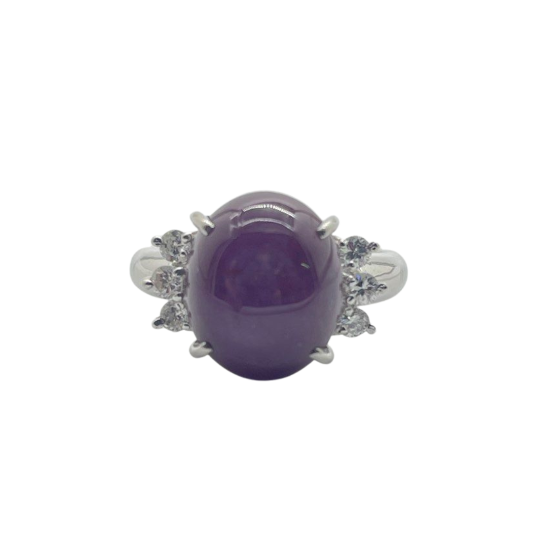 PT900 Natural Star Ruby & Diamond Ladies Ring