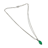 18KWG/PT900 Natural Emerald & Diamond Necklace