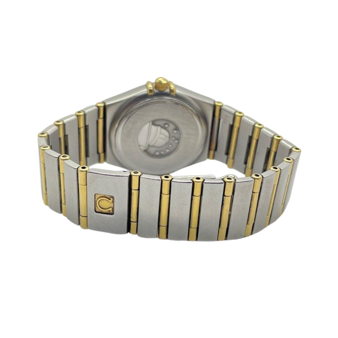 Omega Constellation 25mm Quartz Steel/Gold White Mother of Pearl Dial Diamond Watch