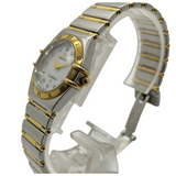 Omega Constellation 25mm Quartz Steel/Gold White Mother of Pearl Dial Diamond Watch
