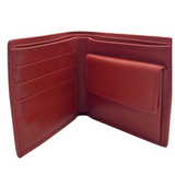 Gucci Men's Red Orange Diamante Leather Bi-fold Wallet w/coin Pocket 237359