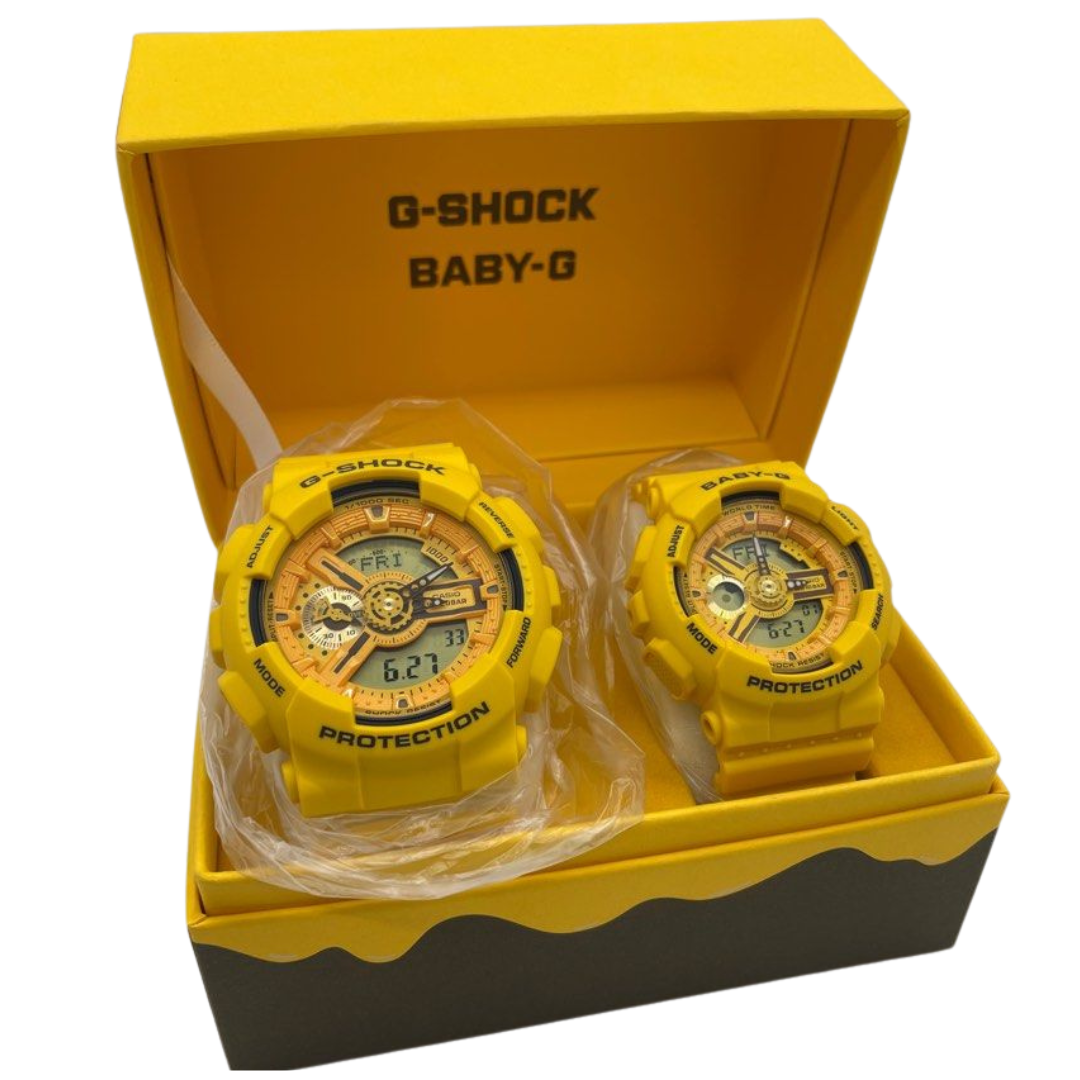 Casio G-Shock Baby-G Yellow Honey Bee Couple Valentine Watch Set SLV-22A