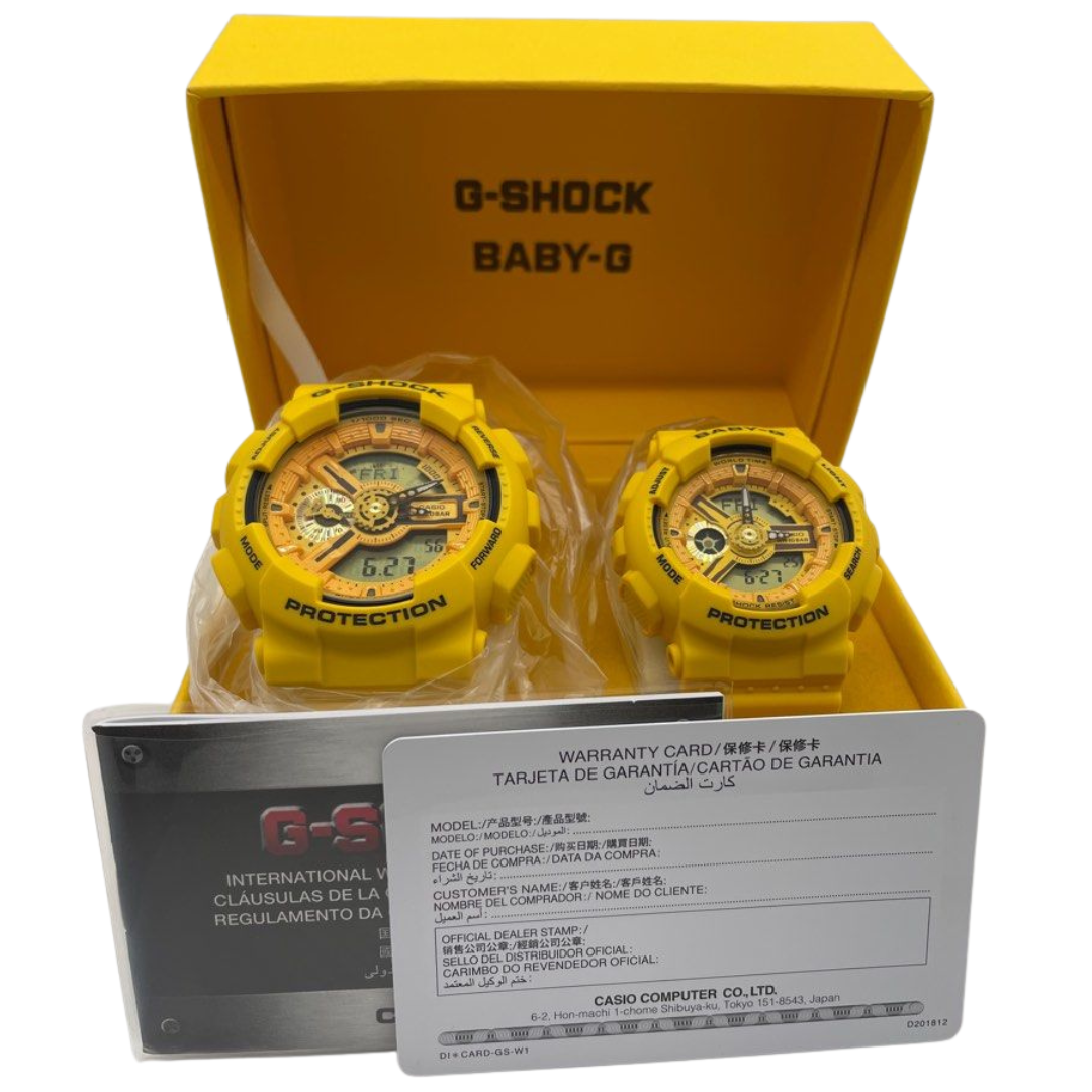 Casio G-Shock Baby-G Yellow Honey Bee Couple Valentine Watch Set SLV-22A