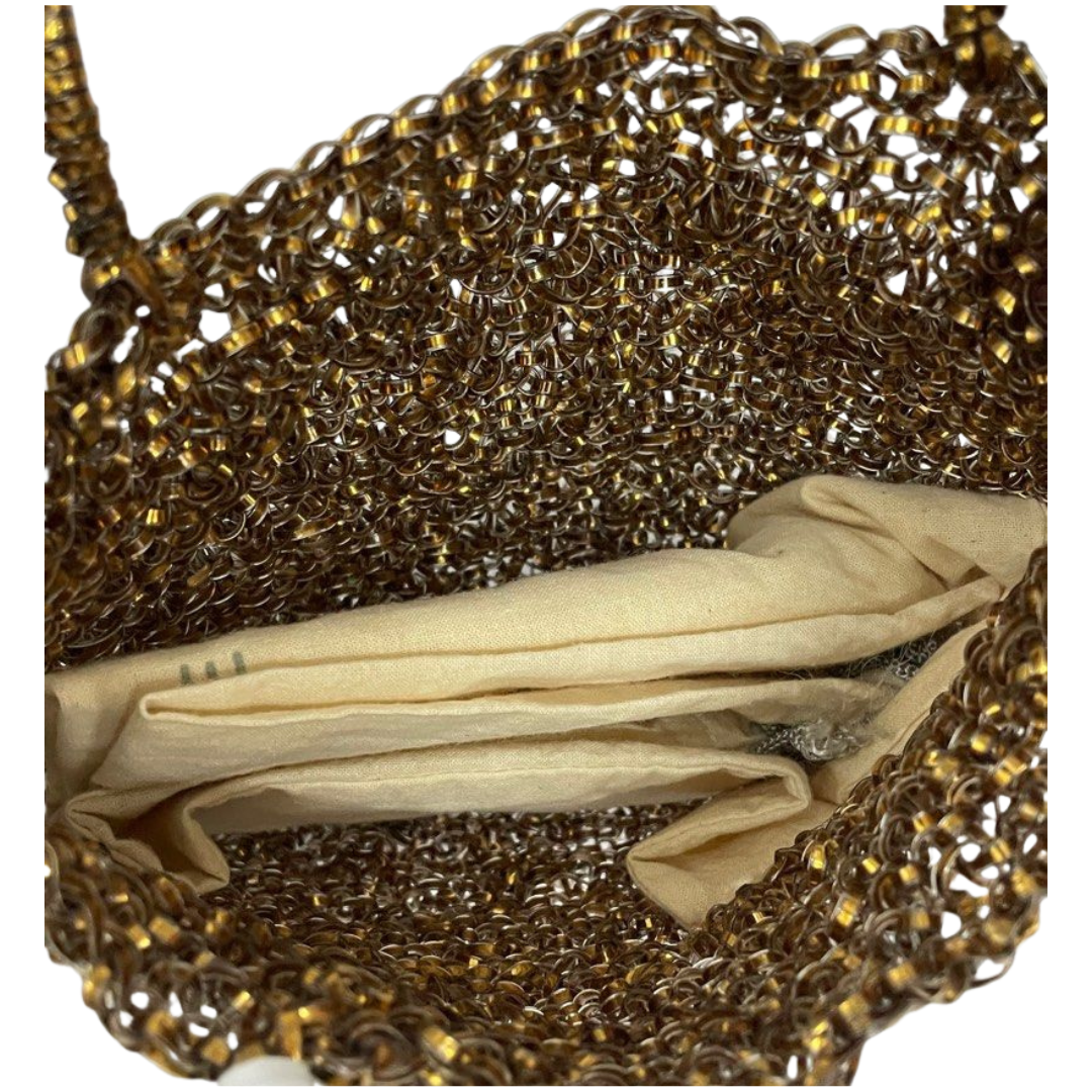 Anteprima Metallic Wire Mesh Bronze Tote Bag