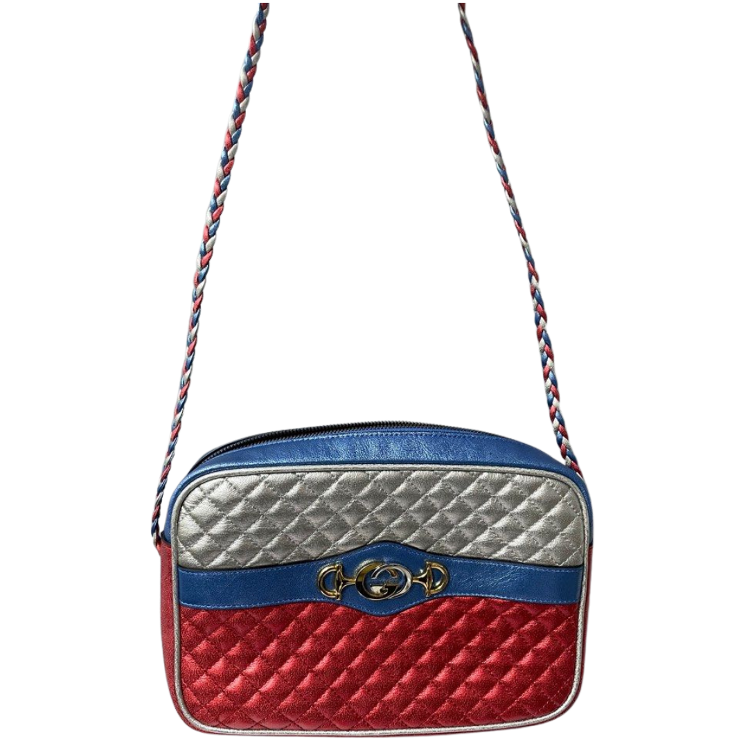 Gucci Trapuntata Metalic Laminated Leather Shoulder/Crossbody Bag