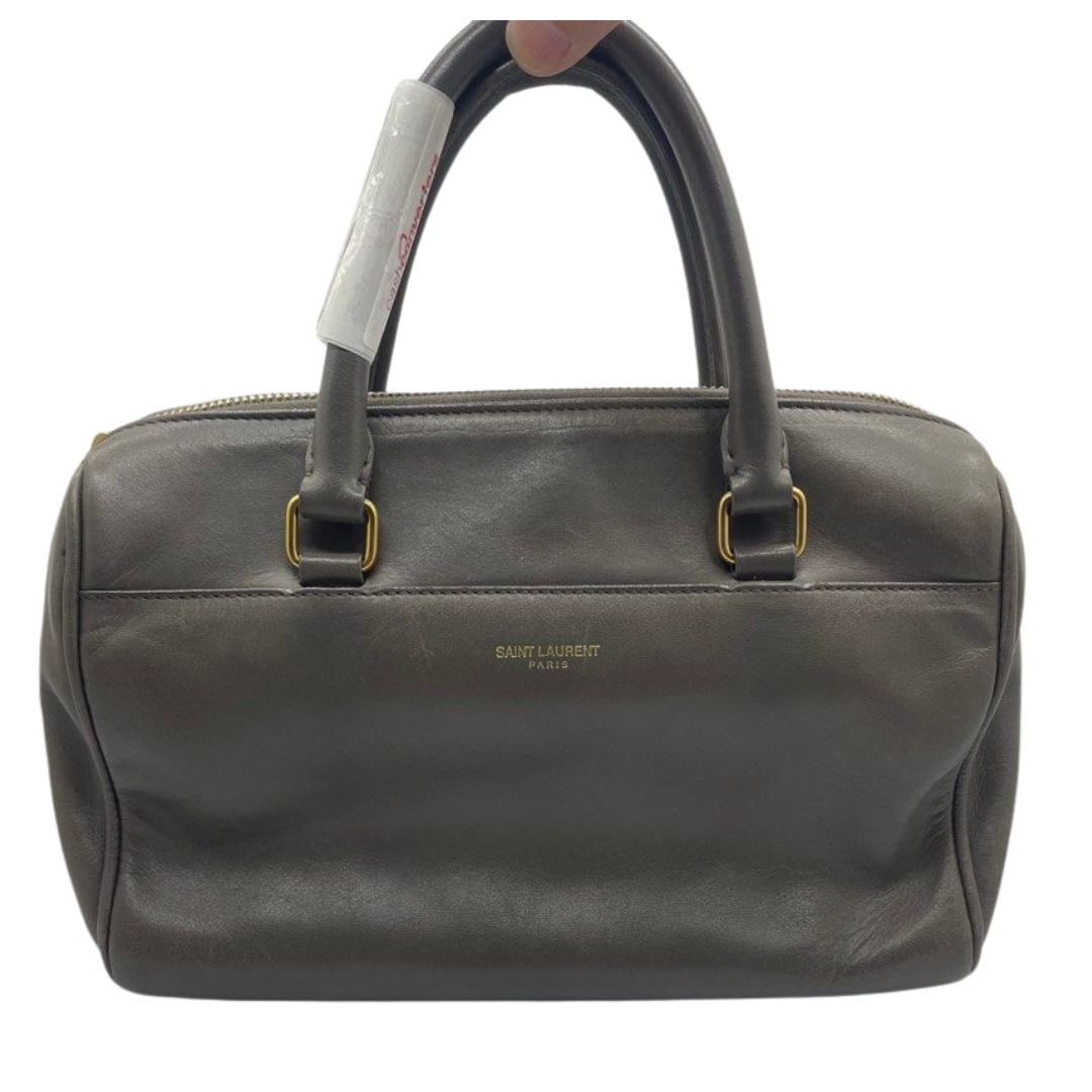 Saint Laurent Classic Baby Duffel Leather Grey Handbag w/Sling