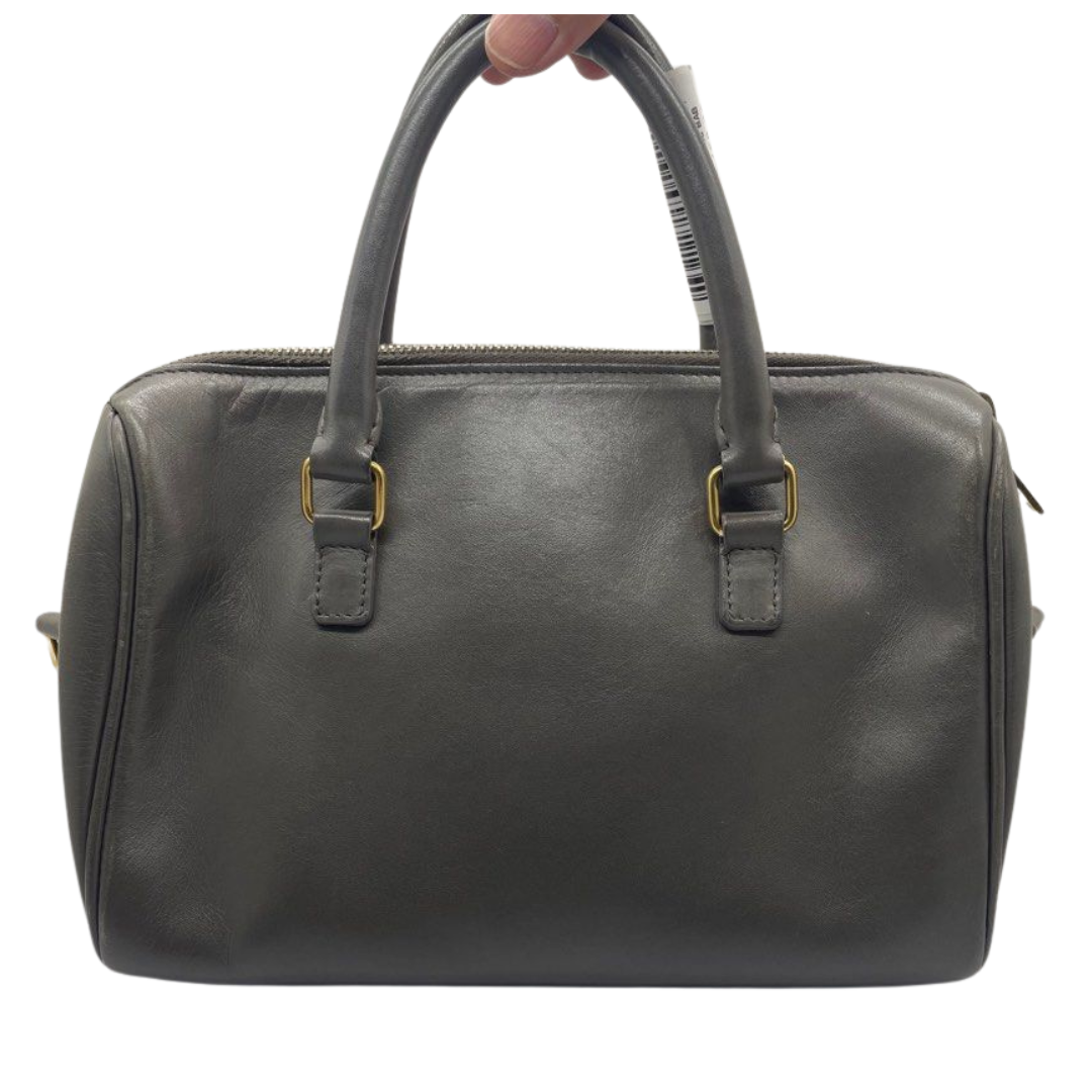 Saint Laurent Classic Baby Duffel Leather Grey Handbag w/Sling