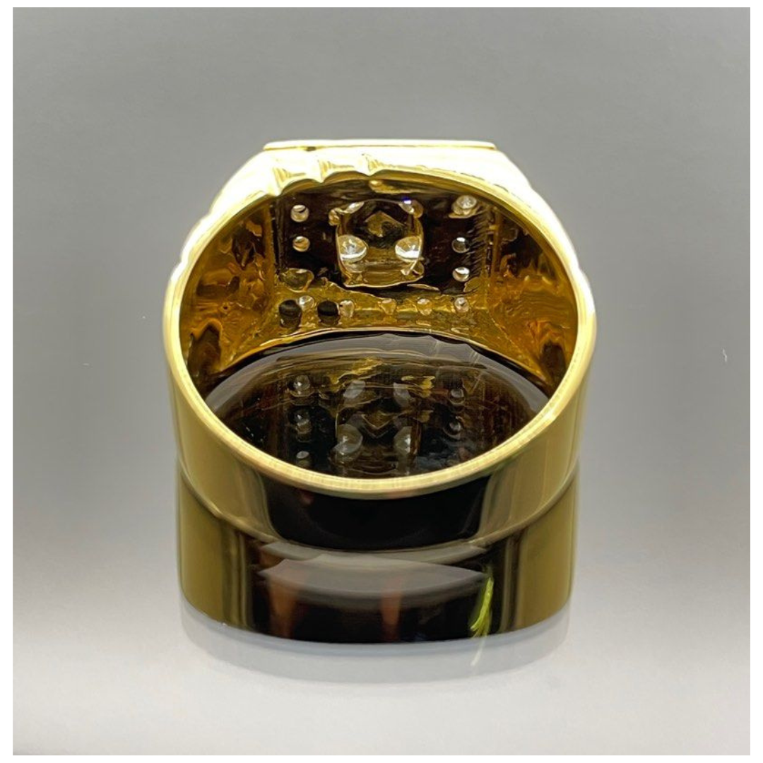 850 Yellow Gold Natural Diamond Men’s Ring