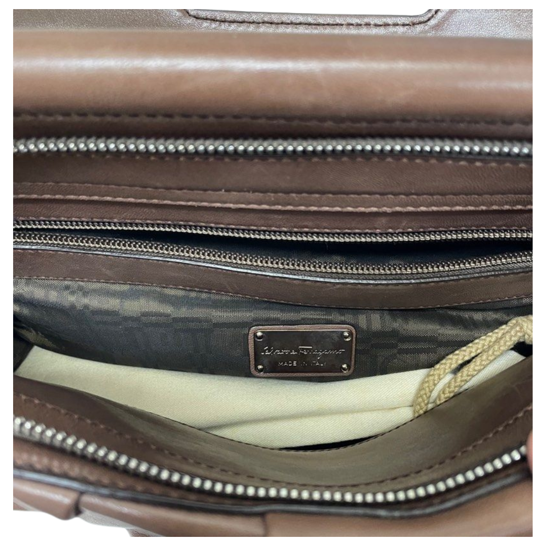 Salvatore Ferragamo Tote Leather Bag, Brown