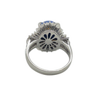 PT900 Natural Black Opal & Diamond Ladies Ring