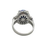 PT900 Natural Black Opal & Diamond Ladies Ring