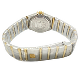 Omega Constellation 22.5mm Quartz Half Gold Diamond White Mother of Pearl Dial Watch