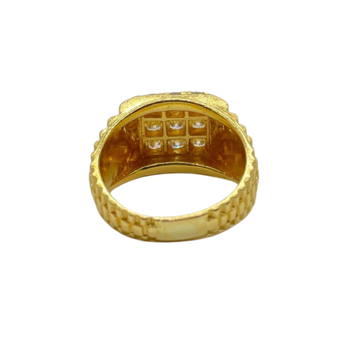 916 Yellow Gold Men’s Natural Diamond Ring