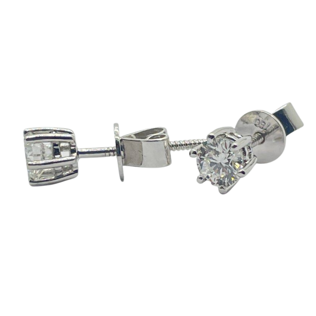 750 White Gold Natural Diamond Earring