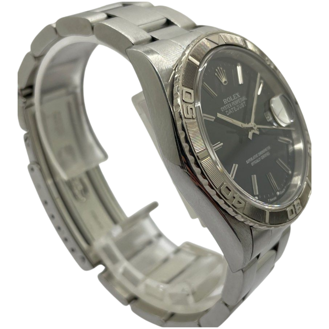 Rolex Datejust Turn-O-Graph 16264 36mm Automatic Black Dial Watch
