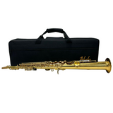 Btuty Straight Bb Soprano Saxophone Nickel Plated Sax straight saxophone Professional Brass Woodwind Instrument Carve Pattern with Carrying Case Mouthpiece Reed Cleaning