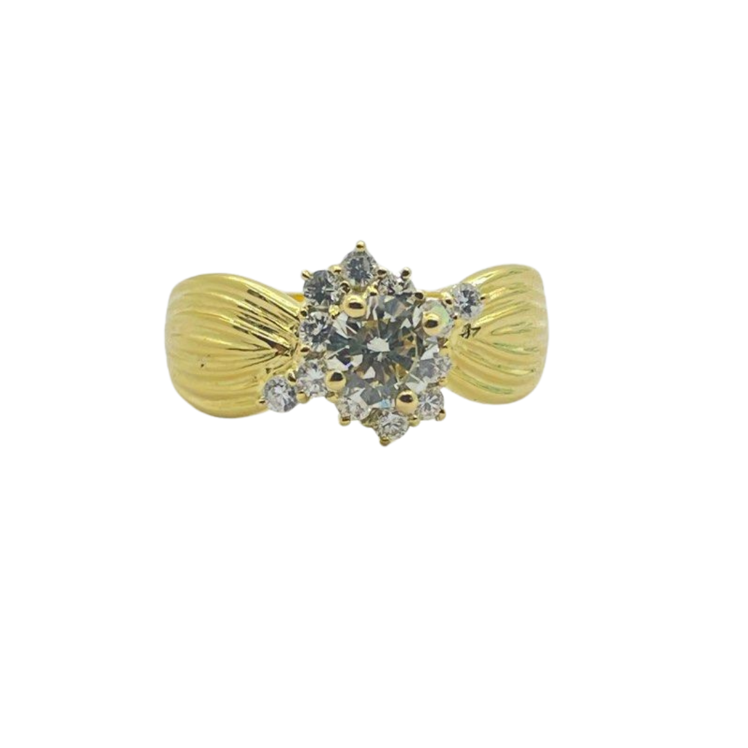 850 Yellow Gold Natural Diamond Ring