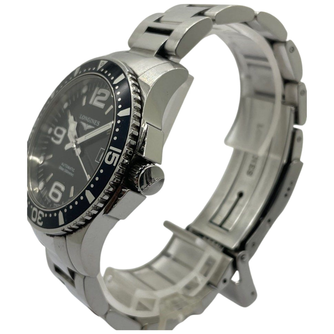 Longines Hydroconquest 39mm Automatic Black Dial Steel Watch L3.741.4