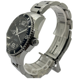 Longines Hydroconquest 39mm Automatic Black Dial Steel Watch L3.741.4