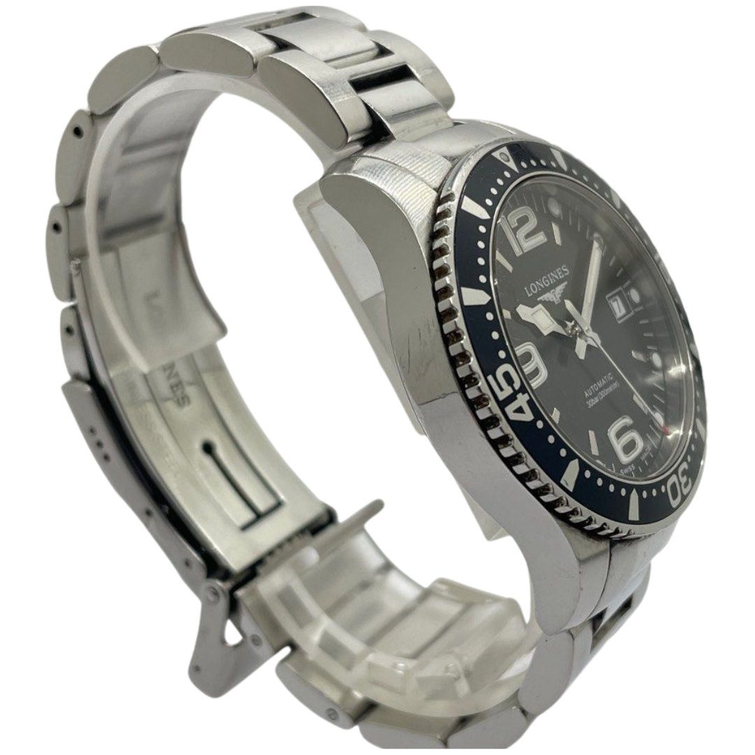 Longines Hydroconquest 39mm Automatic Black Dial Steel Watch L3.741.4