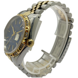 Rolex Datejust 16233 36mm Half Gold Automatic Blue Dial Watch