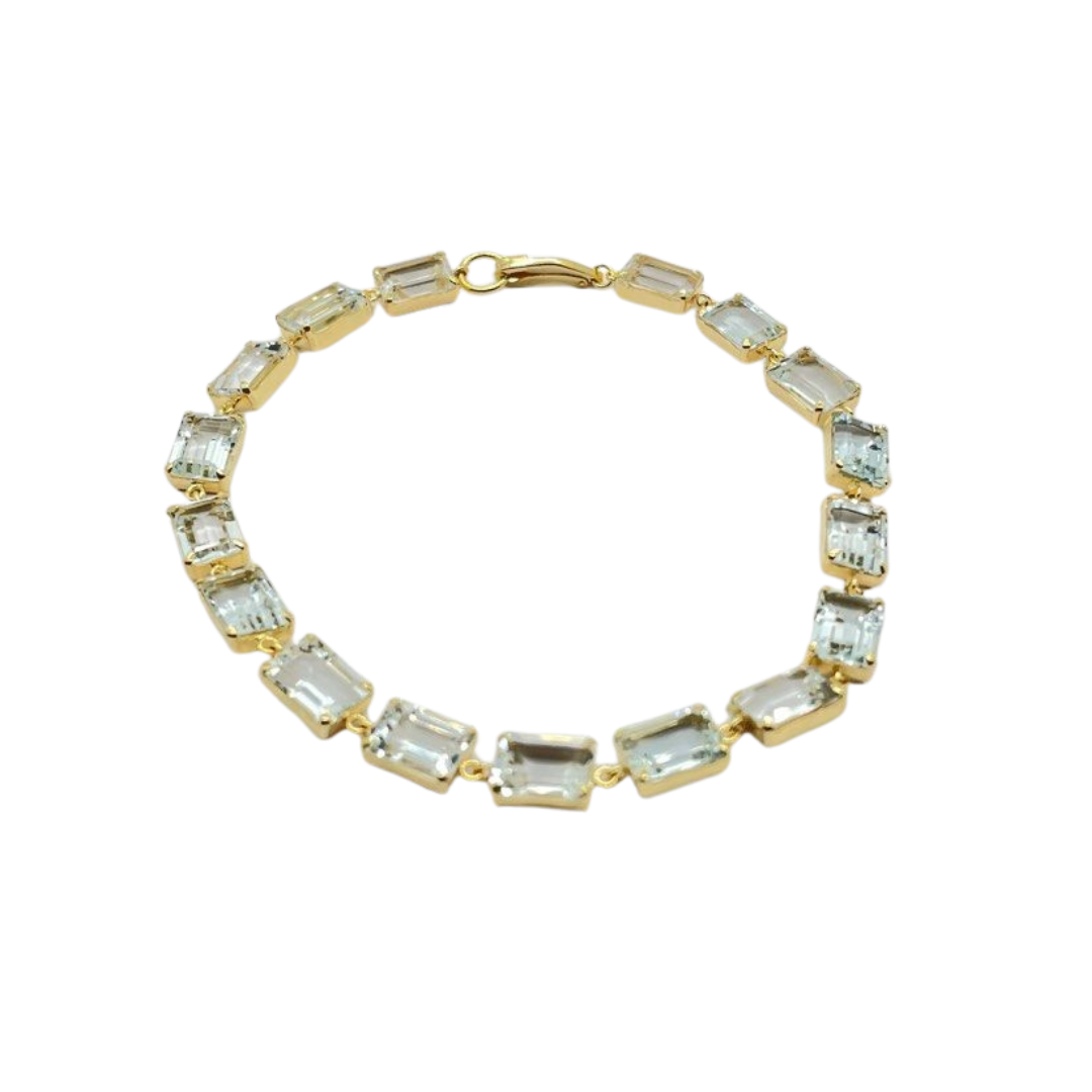 18K Yellow Gold Natural Aquamarine Bracelet