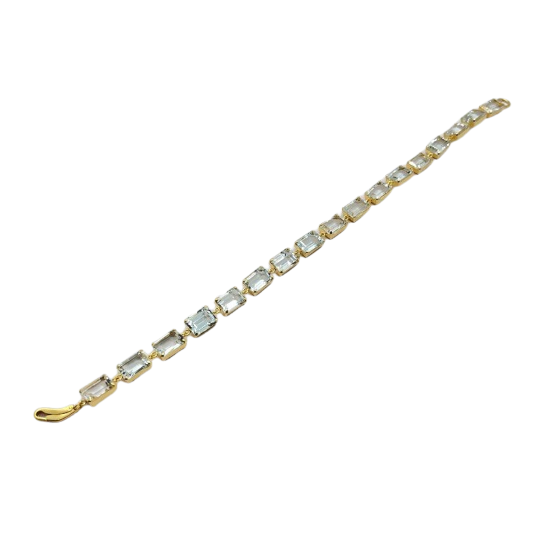 18K Yellow Gold Natural Aquamarine Bracelet