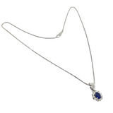 PT900/850 Natural Blue Sapphire & Diamond Necklace