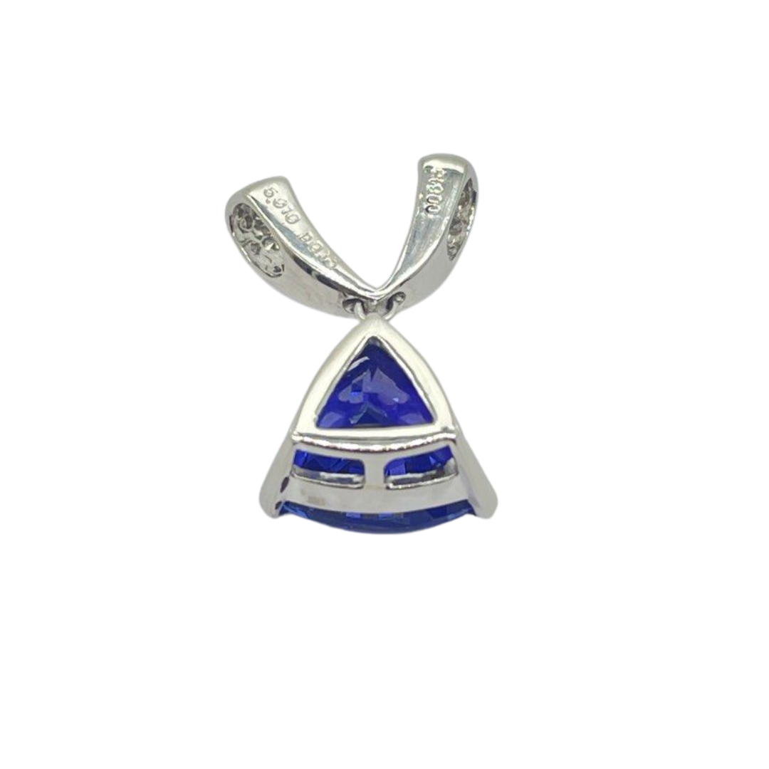 PT900 Natural Tanzanite & Diamond Pendant