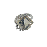 PT900 Natural Topaz & Diamond Ladies Ring