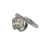 PT900 Natural Topaz & Diamond Ladies Ring