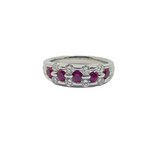 PT900 Natural Ruby & Diamond Ladies Ring