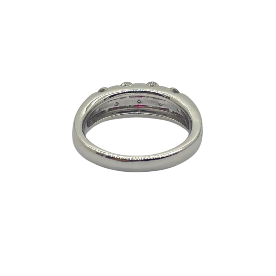 PT900 Natural Ruby & Diamond Ladies Ring