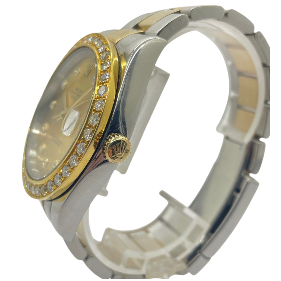 Rolex Oyster Perpetual 116333 41mm Half Gold Datejust Diamond Dial/Bezel Automatic Watch