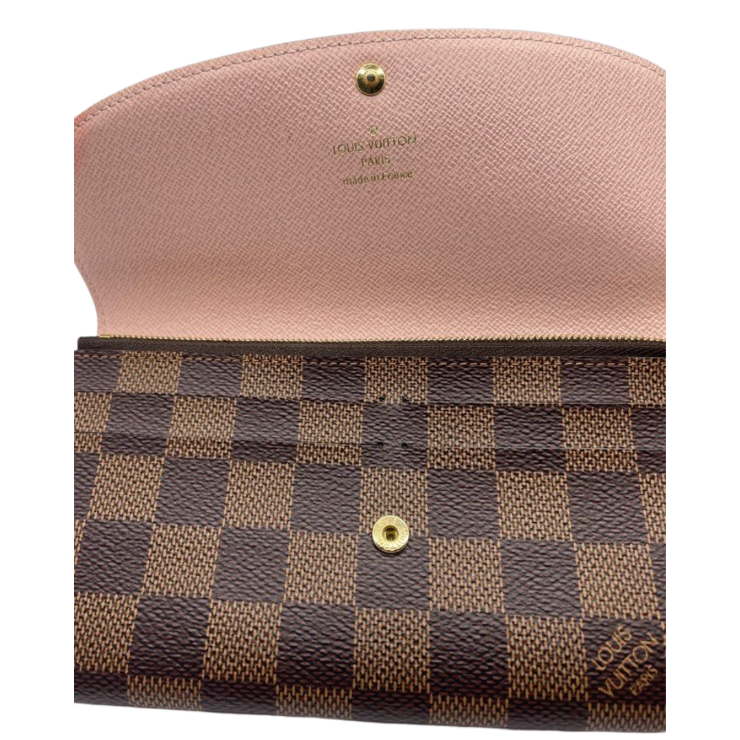 Louis Vuitton Portfeuille Emile Damier Ebene Leather Zipper Wallet