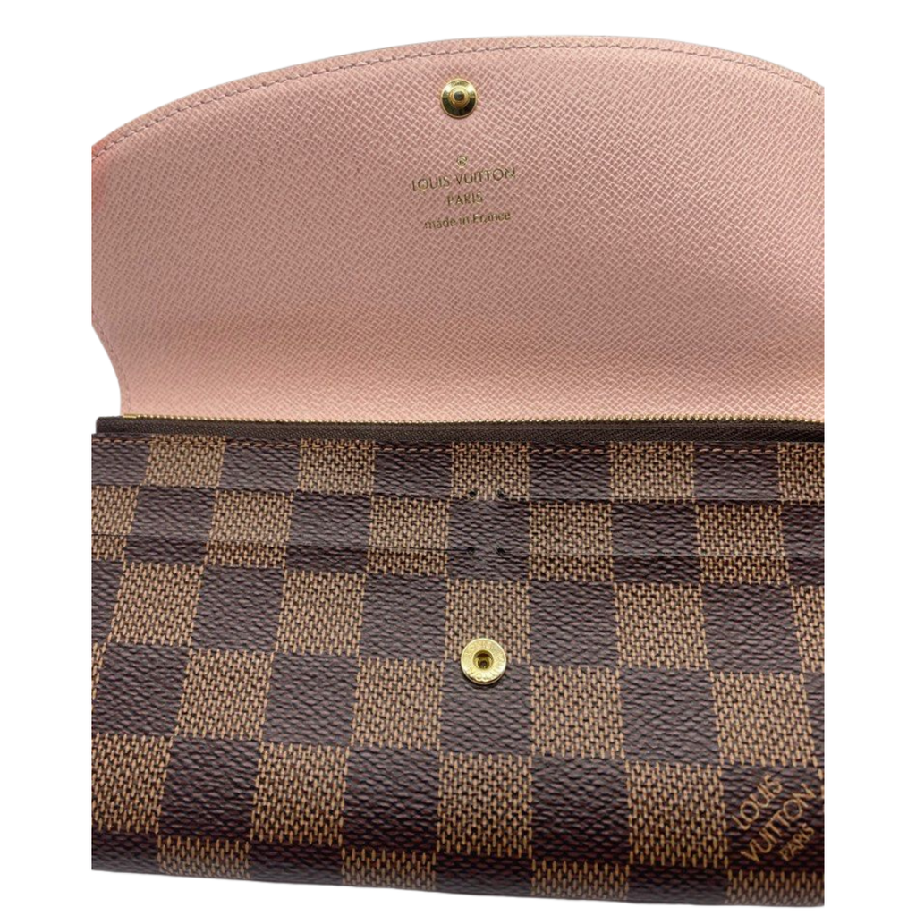 Louis Vuitton Portfeuille Emile Damier Ebene Leather Zipper Wallet