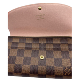 Louis Vuitton Portfeuille Emile Damier Ebene Leather Zipper Wallet