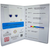 18K White Gold Natural Blue Sapphire (Royal Blue) & Diamond Earring