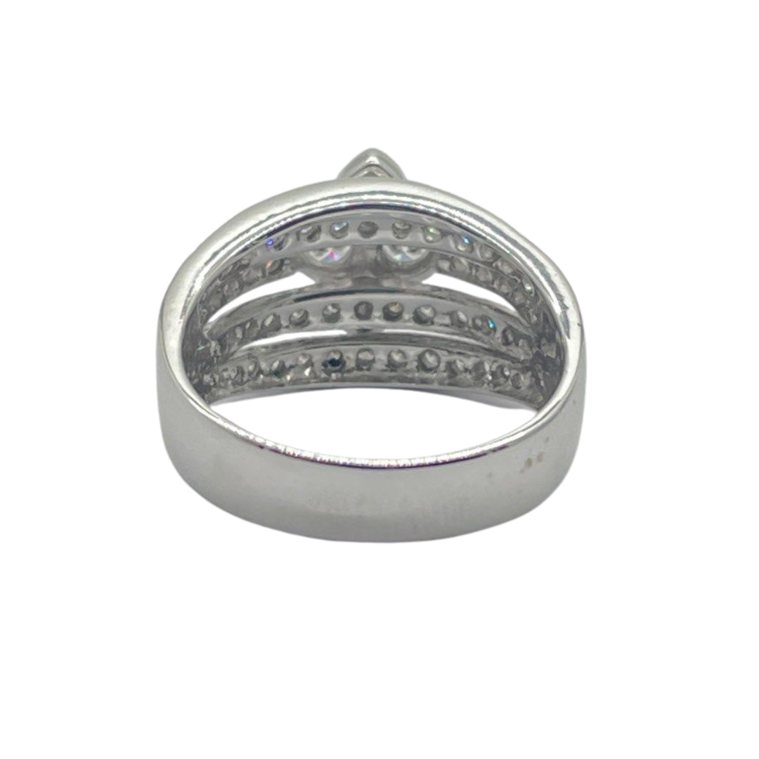 18K White Gold Natural Diamond Ring