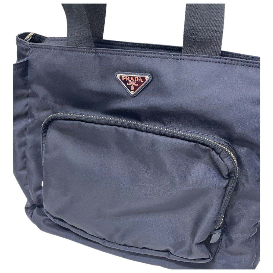 Prada Blue Tessuto Nylon Diaper Bag with Sling