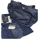 Prada Blue Tessuto Nylon Diaper Bag with Sling