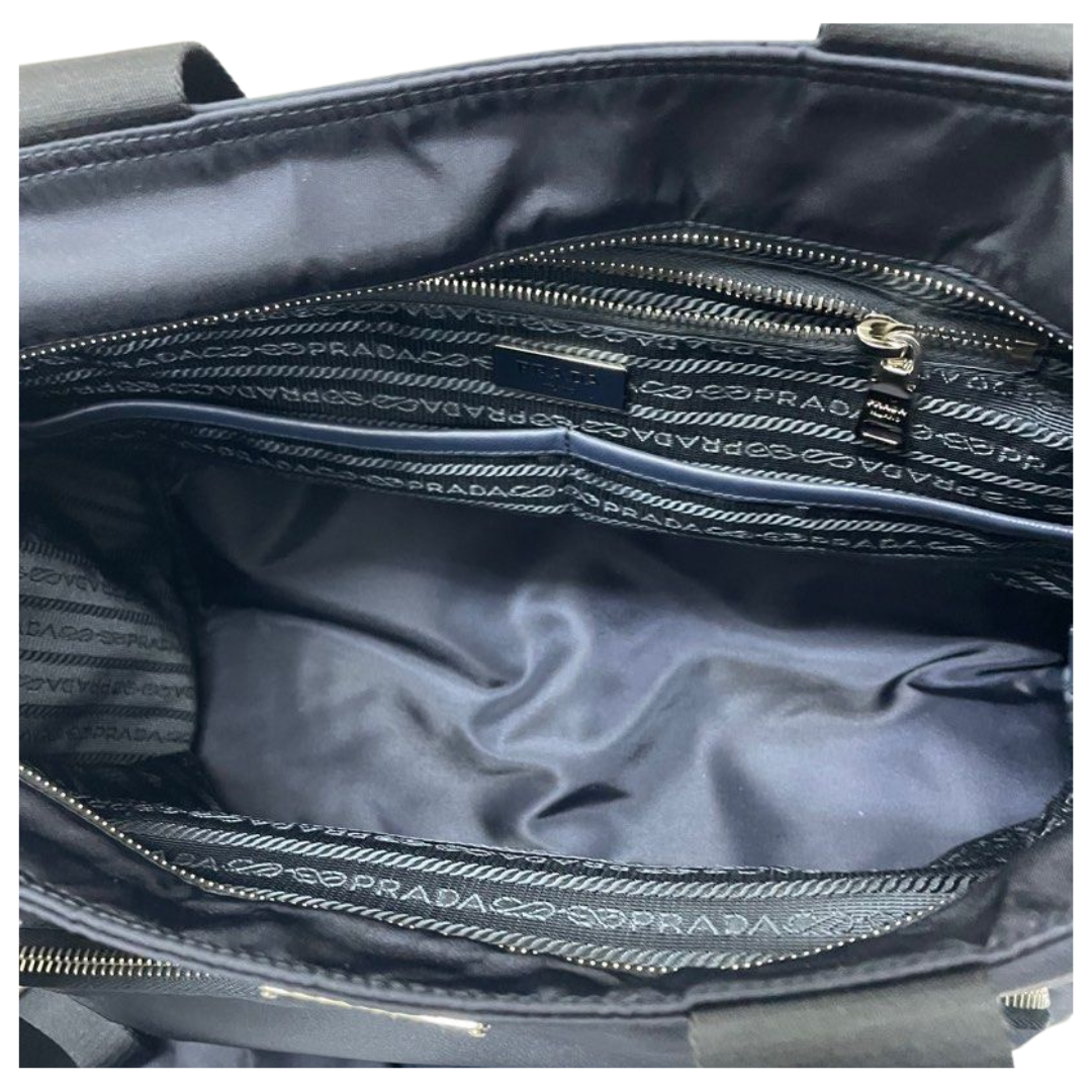 Prada Blue Tessuto Nylon Diaper Bag with Sling