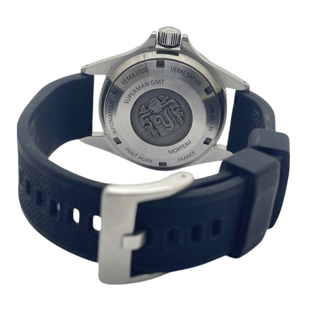 Yema 39mm Automatic Superman GMT Black Dial Watch