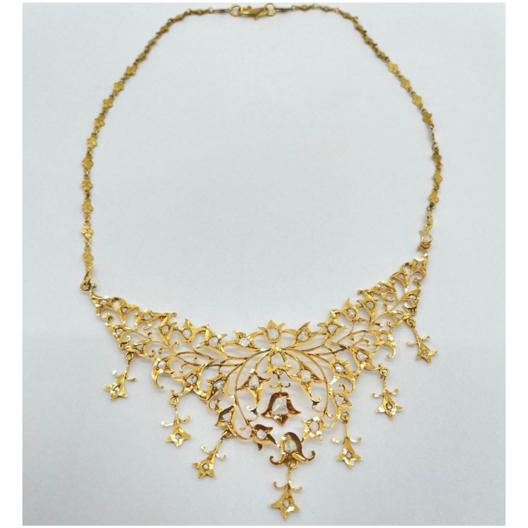 20K Yellow Gold Peranakan Intan Necklace